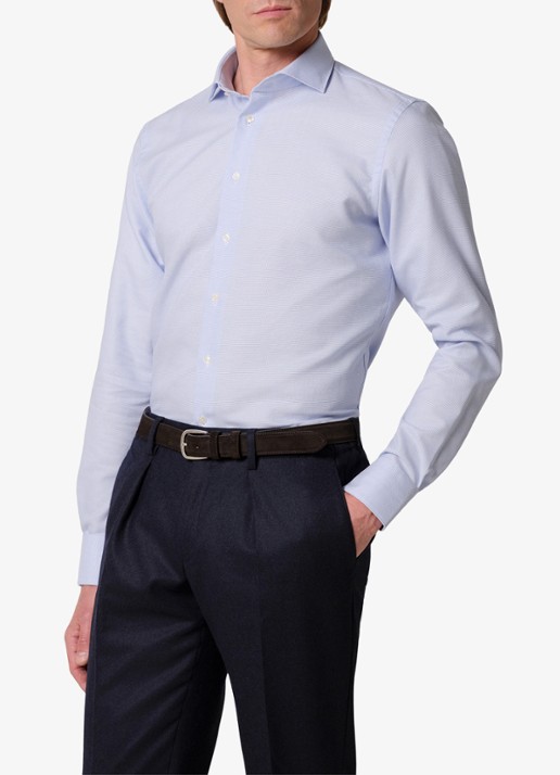 Profuomo Slim fit overhemd - detail 2 lichtblauw