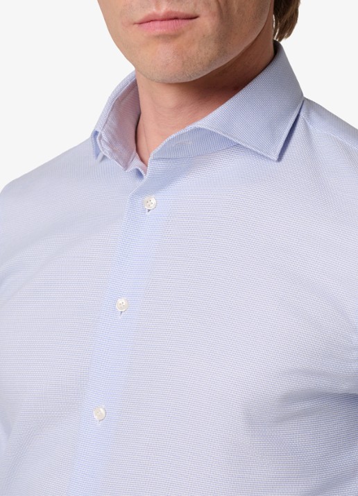 Profuomo Slim fit overhemd - detail 4 lichtblauw