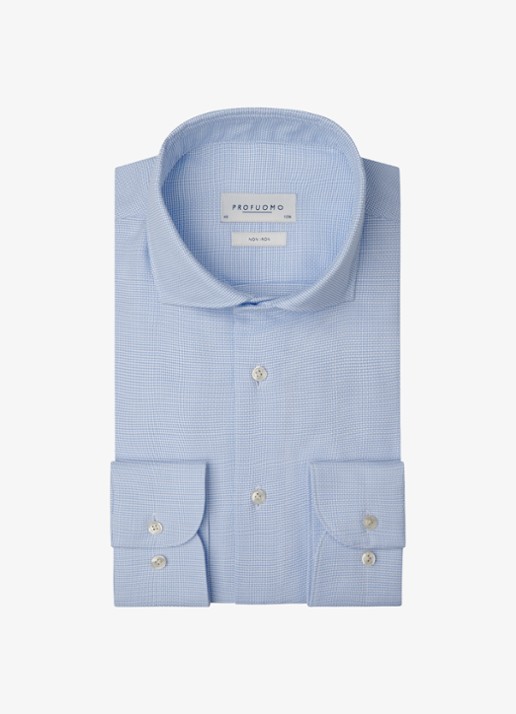 Profuomo Slim fit overhemd - voorkant 5 lichtblauw