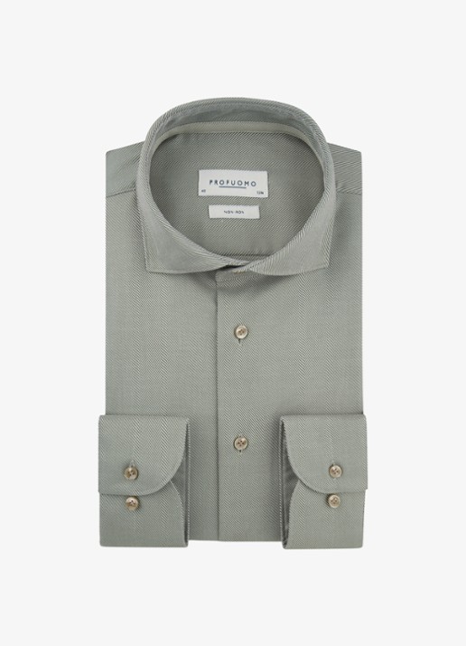 Profuomo Slim fit overhemd - voorkant 5 grijs