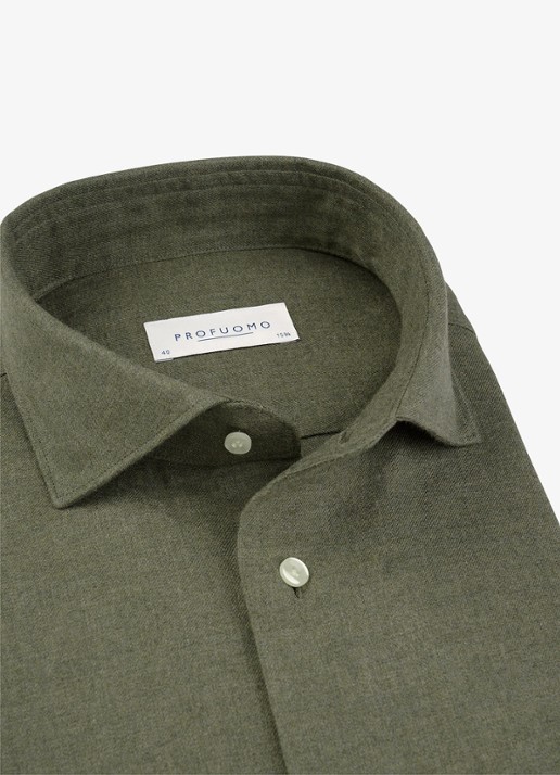 Profuomo Slim fit overhemd - detail groen