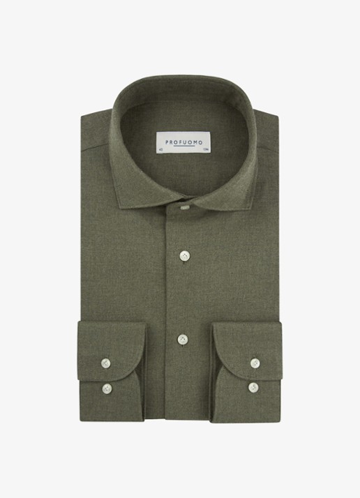 Profuomo Slim fit overhemd - voorkant 2 groen