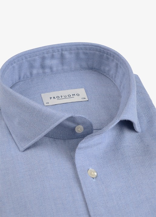 Profuomo Slim fit overhemd - detail 5 blauw