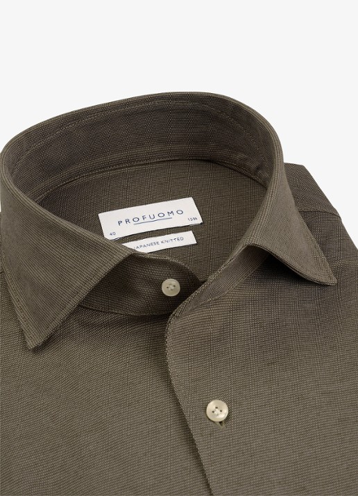 Profuomo Slim fit overhemd - detail 2 taupe