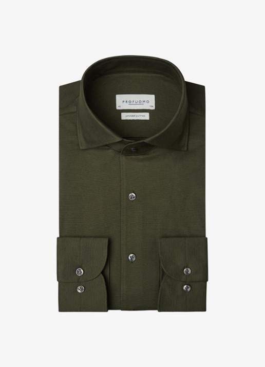 Profuomo Slim fit overhemd - voorkant 2 chocoladebruin