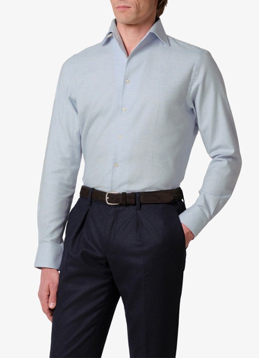 Profuomo Slim fit overhemd - detail lichtblauw