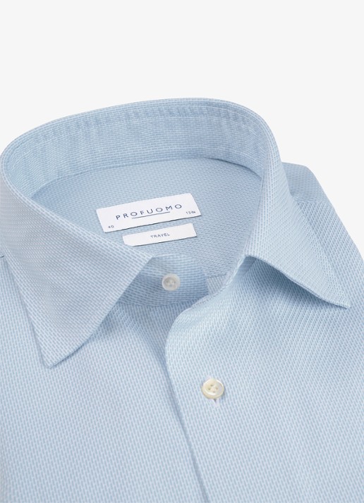 Profuomo Slim fit overhemd - detail 2 lichtblauw