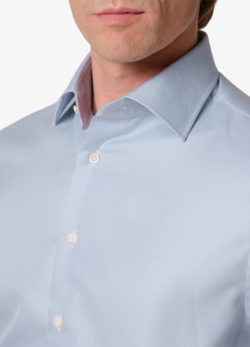 Profuomo Slim fit overhemd - detail 4 lichtblauw