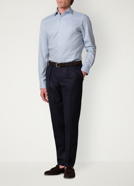 Profuomo Slim fit overhemd - voorkant 6 lichtblauw