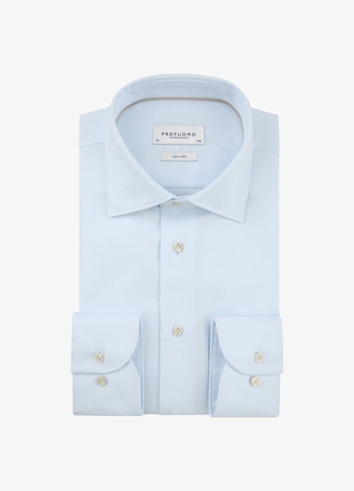 Profuomo Slim fit overhemd - voorkant lichtblauw