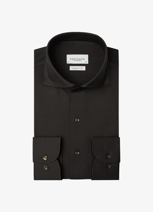 Profuomo Slim fit overhemd - voorkant 2 donkerbruin