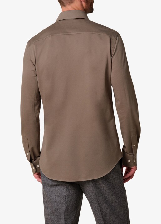 Profuomo Slim fit overhemd - achterkant khaki