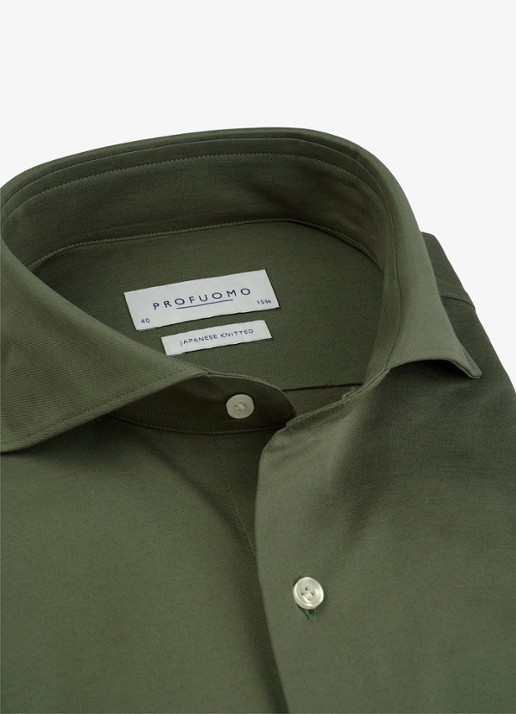 Profuomo Slim fit overhemd - detail 5 khaki