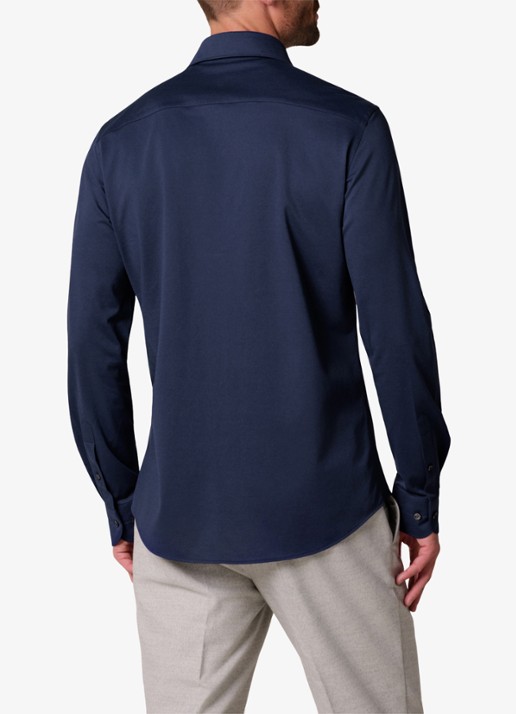 Profuomo Slim fit overhemd - achterkant 4 donkerblauw