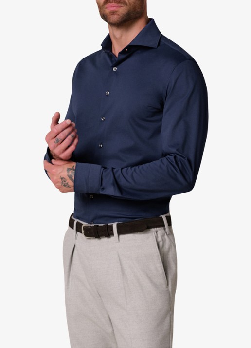 Profuomo Slim fit overhemd - detail donkerblauw