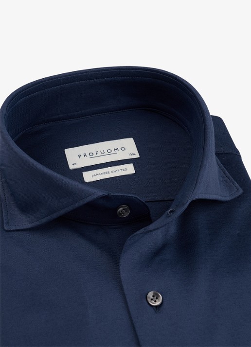 Profuomo Slim fit overhemd - detail 2 donkerblauw