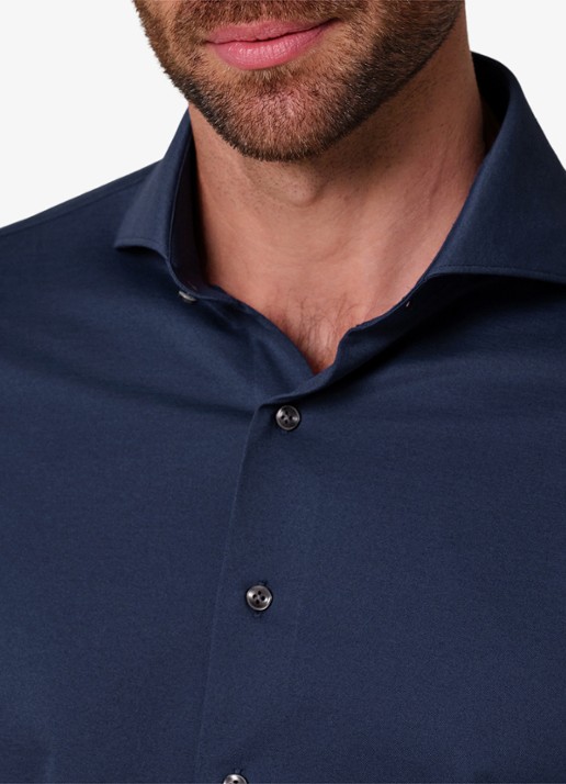 Profuomo Slim fit overhemd - detail 3 donkerblauw
