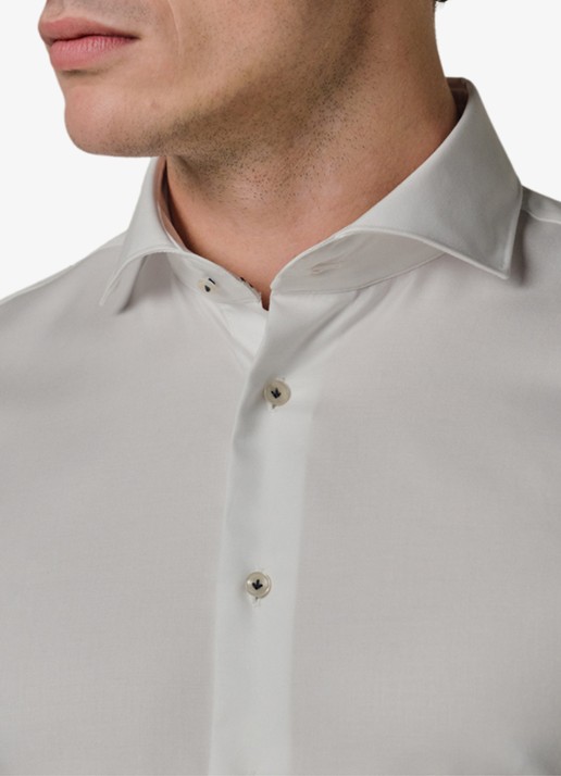 Profuomo Slim fit shirt met cutaway kraag - detail 4 wit