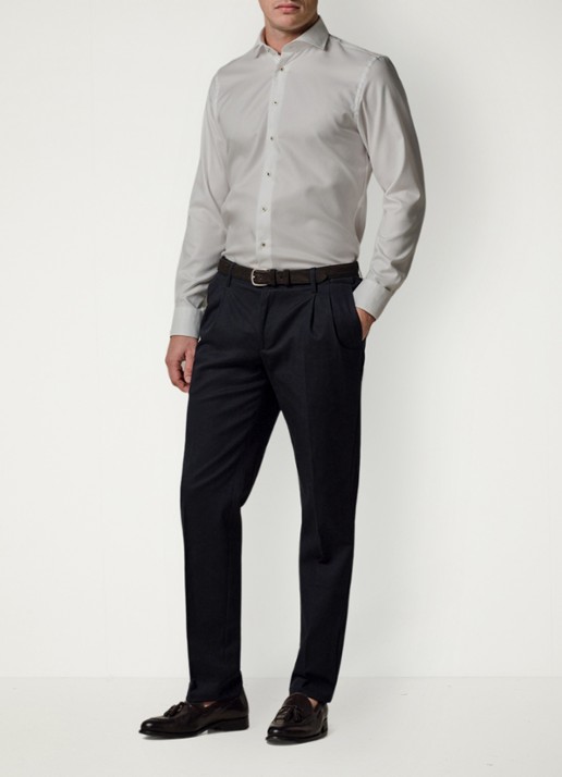 Profuomo Slim fit shirt met cutaway kraag - voorkant 2 wit