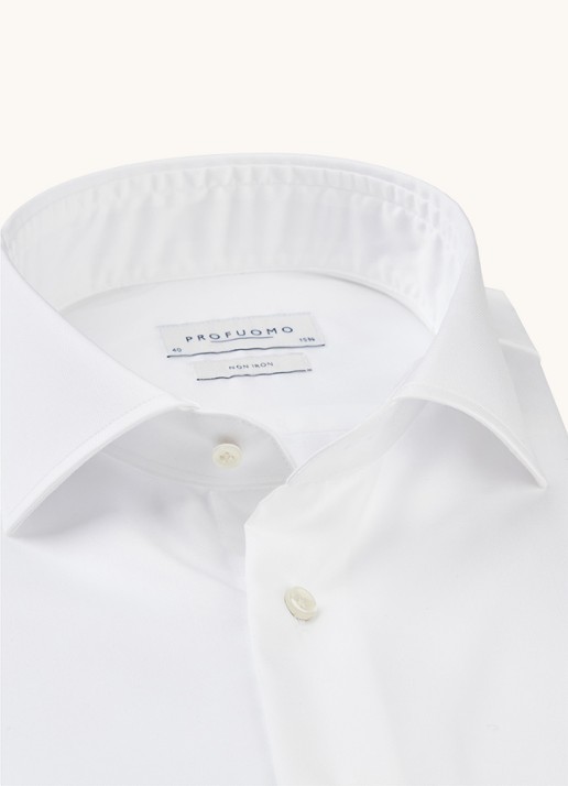 Profuomo Slim fit strijkvrij overhemd - detail 6 wit