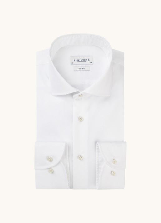 Profuomo Slim fit strijkvrij overhemd - voorkant 2 wit