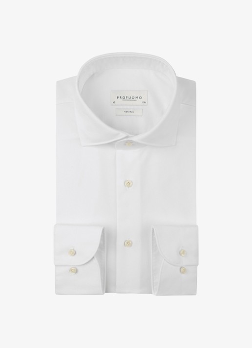 Profuomo Slim fit strijkvrij shirt met cutaway kraag