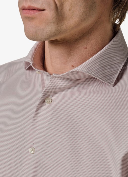 Profuomo Slim fit strijkvrij shirt met cutaway kraag - detail 5 roze