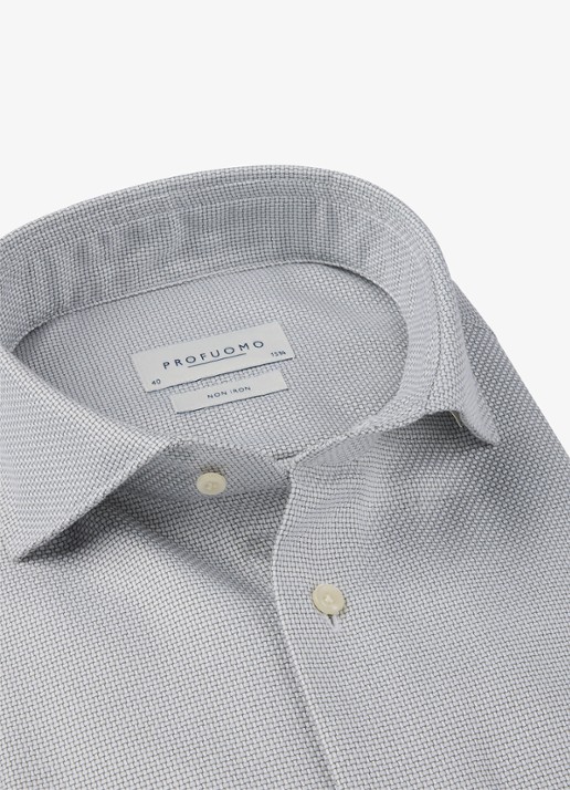 Profuomo Slim fit strijkvrij shirt met cutaway kraag - detail 2 groen