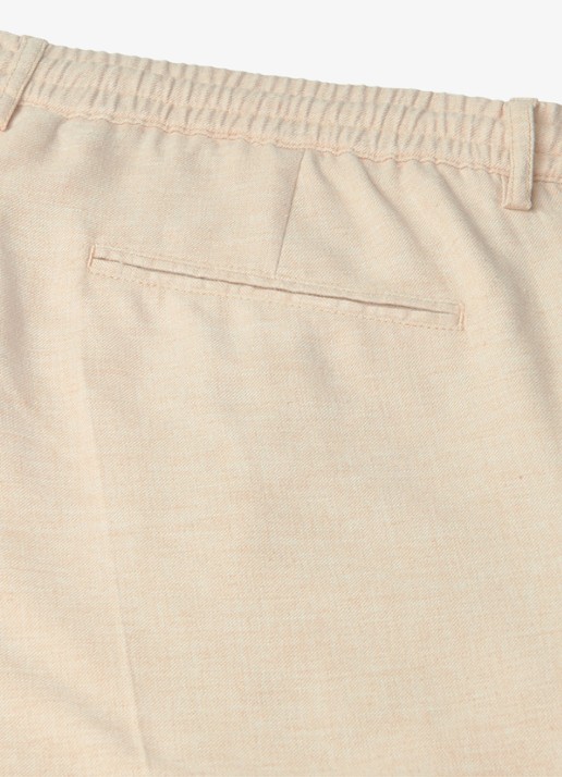 Profuomo Straight fit broek in linnenblend - detail 5 zand