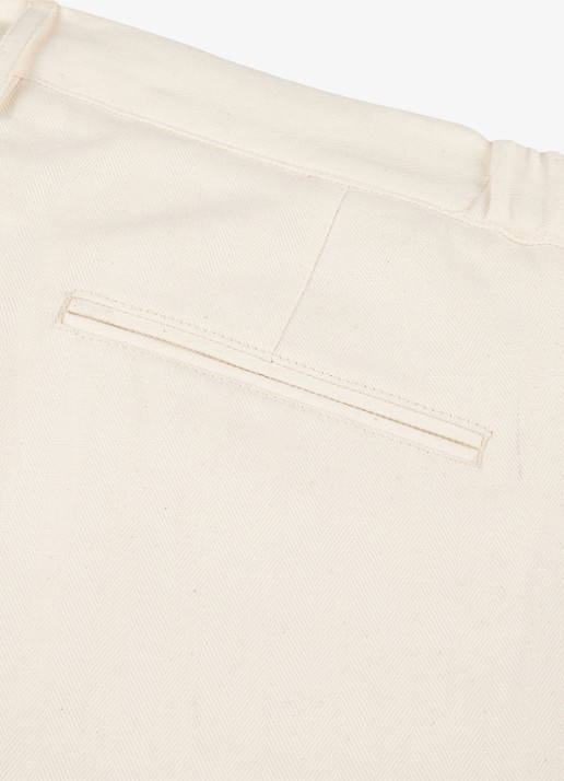 Profuomo Straight fit chino in linnenblend - detail 5 wit