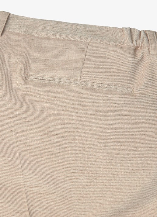 Profuomo Straight fit chino in linnenblend - detail 5 zand