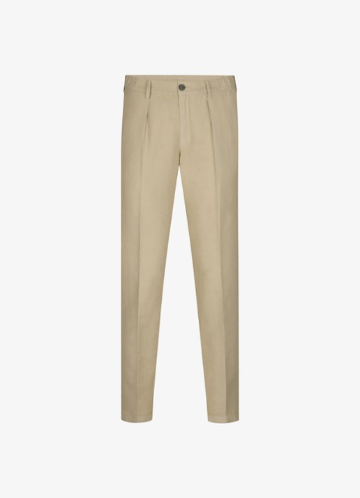 Profuomo Straight fit chino katoen linen blend - voorkant zand