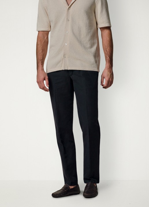 Profuomo Straight fit chino katoen linen blend