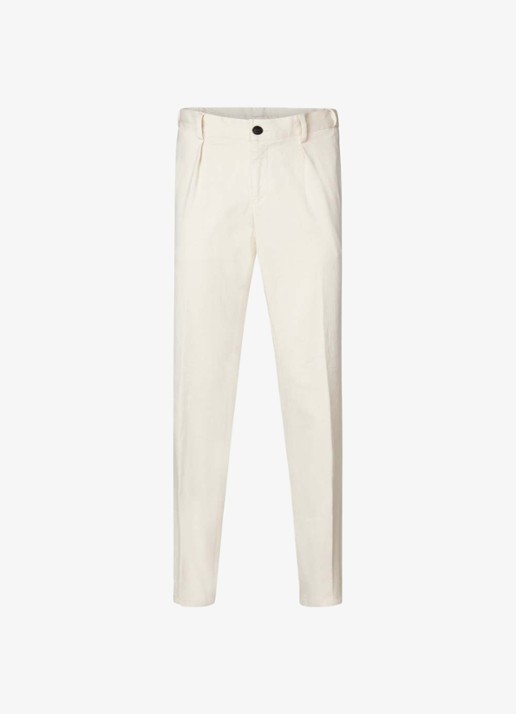 Profuomo Straight fit chino met steekzakken - voorkant 2 gebroken wit
