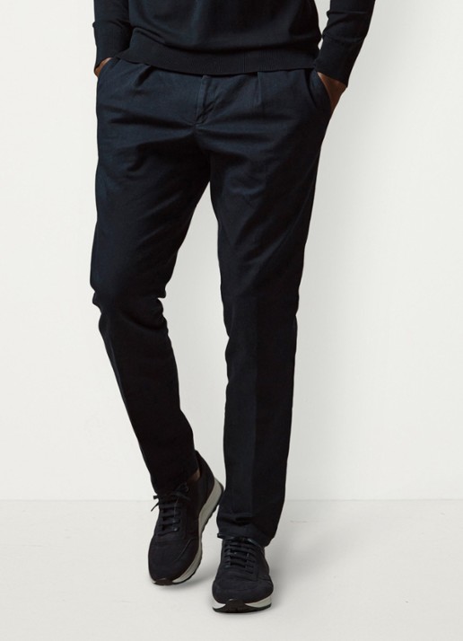 Profuomo Straight fit chino met steekzakken - detail 3 donkerblauw