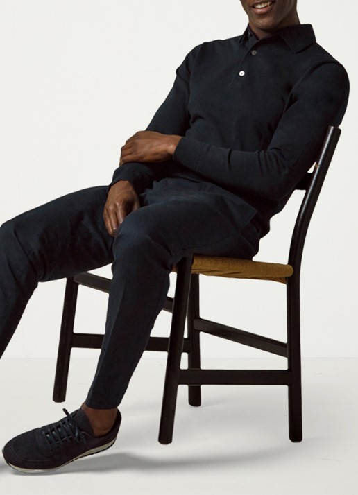 Profuomo Straight fit chino met steekzakken - voorkant 2 donkerblauw