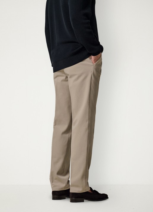 Profuomo Straight fit chino met steekzakken - achterkant beige