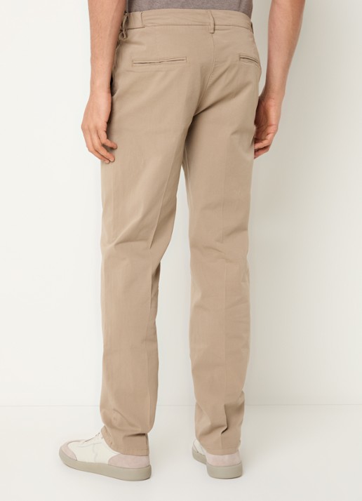 Profuomo Straight fit chino met stretch - achterkant taupe