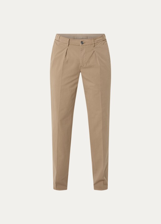 Profuomo Straight fit chino met stretch - voorkant 2 taupe