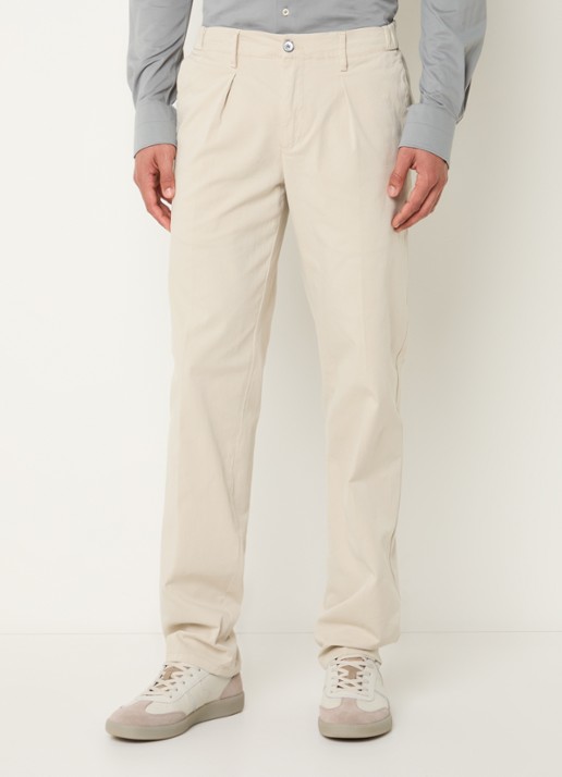 Profuomo Straight fit chino met stretch - detail zand