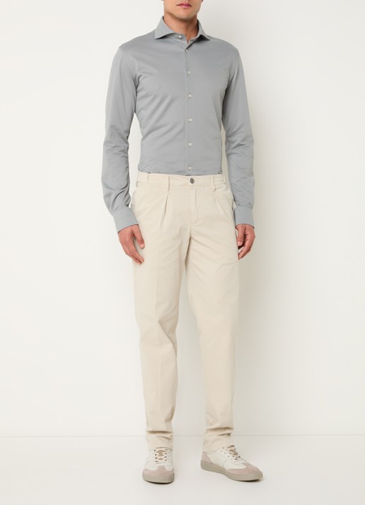 Profuomo Straight fit chino met stretch - voorkant 5 zand