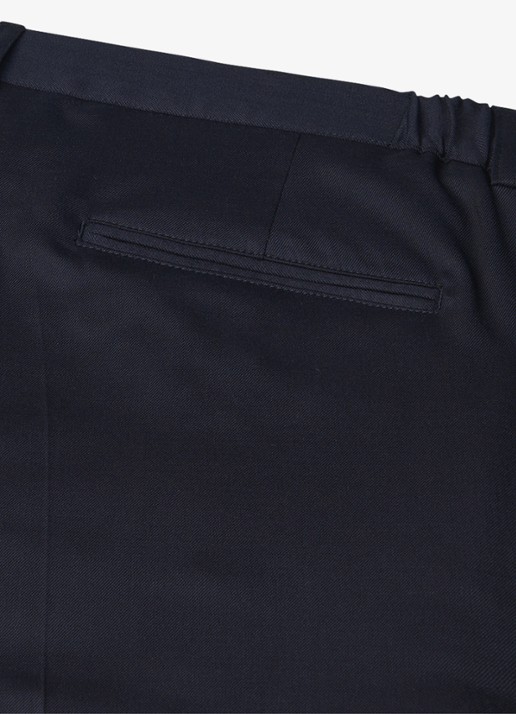Profuomo Straight fit chino van wol - detail 5 donkerblauw