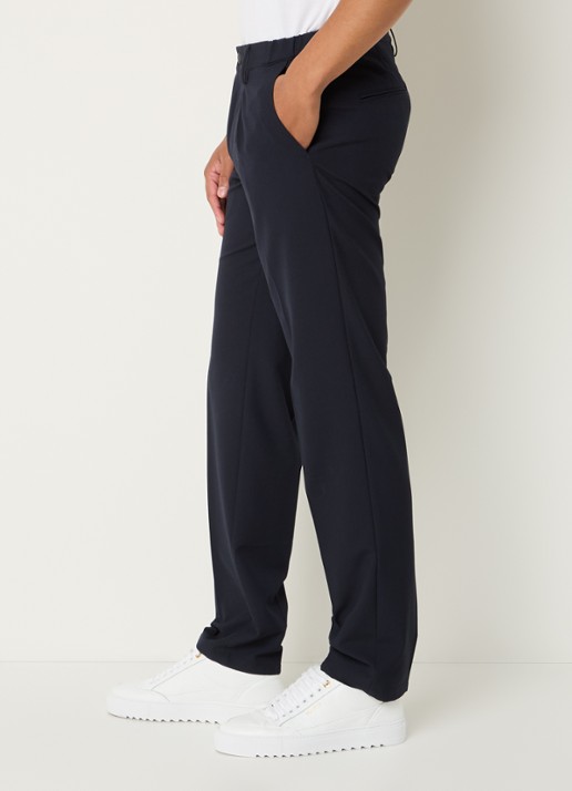 Profuomo Straight fit pantalon met steekzakken - detail 4 donkerblauw