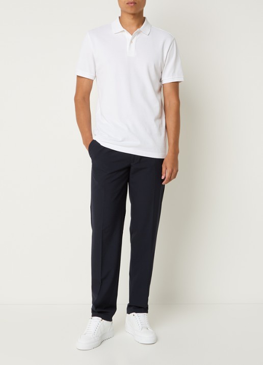 Profuomo Straight fit pantalon met steekzakken - voorkant 2 donkerblauw