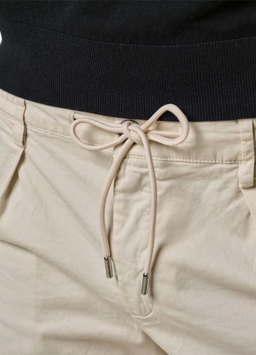 Profuomo Straight fit short met stretch - detail 4 gebroken wit