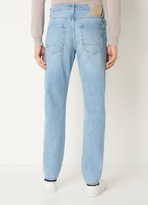 Profuomo Straight leg jeans met lichte wassing - achterkant 3 indigo