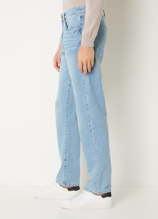 Profuomo Straight leg jeans met lichte wassing - detail 5 indigo