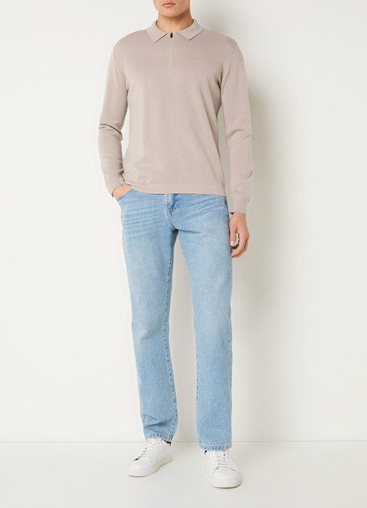 Profuomo Straight leg jeans met lichte wassing - voorkant 2 indigo