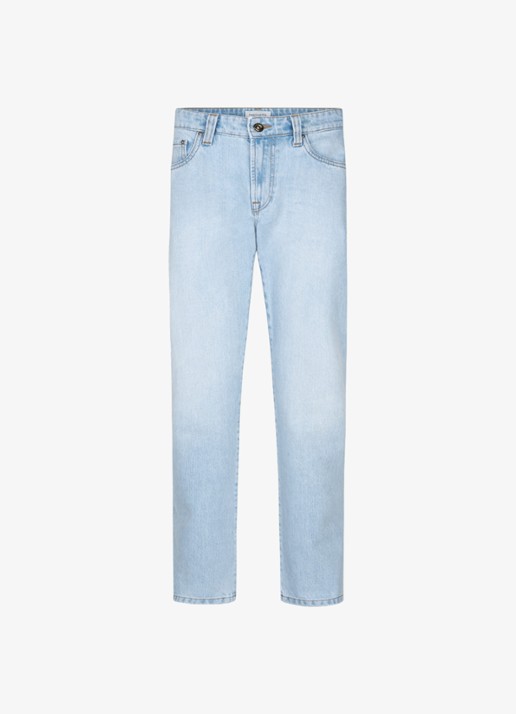 Profuomo Straight leg jeans met steekzakken - voorkant lichtblauw