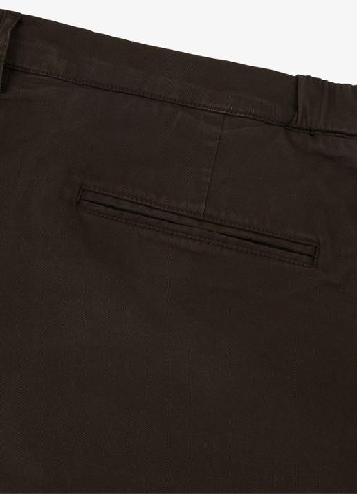 Profuomo Straigth fit chino met stretch - detail 5 donkerbruin